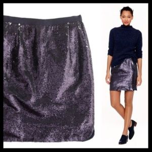 J. Crew Navy Sequin Mini Skirt, sz 2